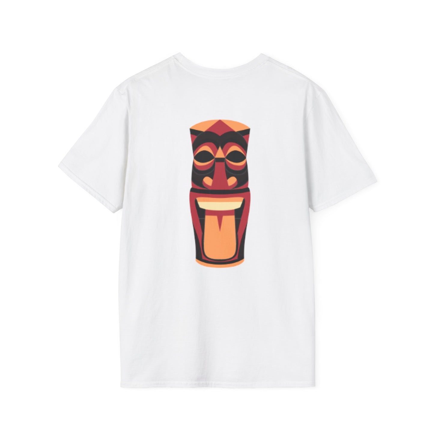 Tiki Mask Graphic T-Shirt — 'To Team' Chest Text, Colorful Hawaiian Aloha Vibe