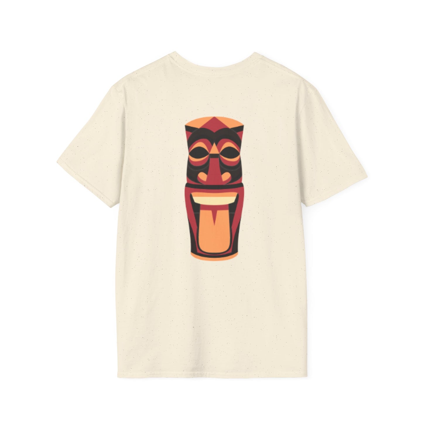 Tiki Mask Graphic T-Shirt — 'To Team' Chest Text, Colorful Hawaiian Aloha Vibe