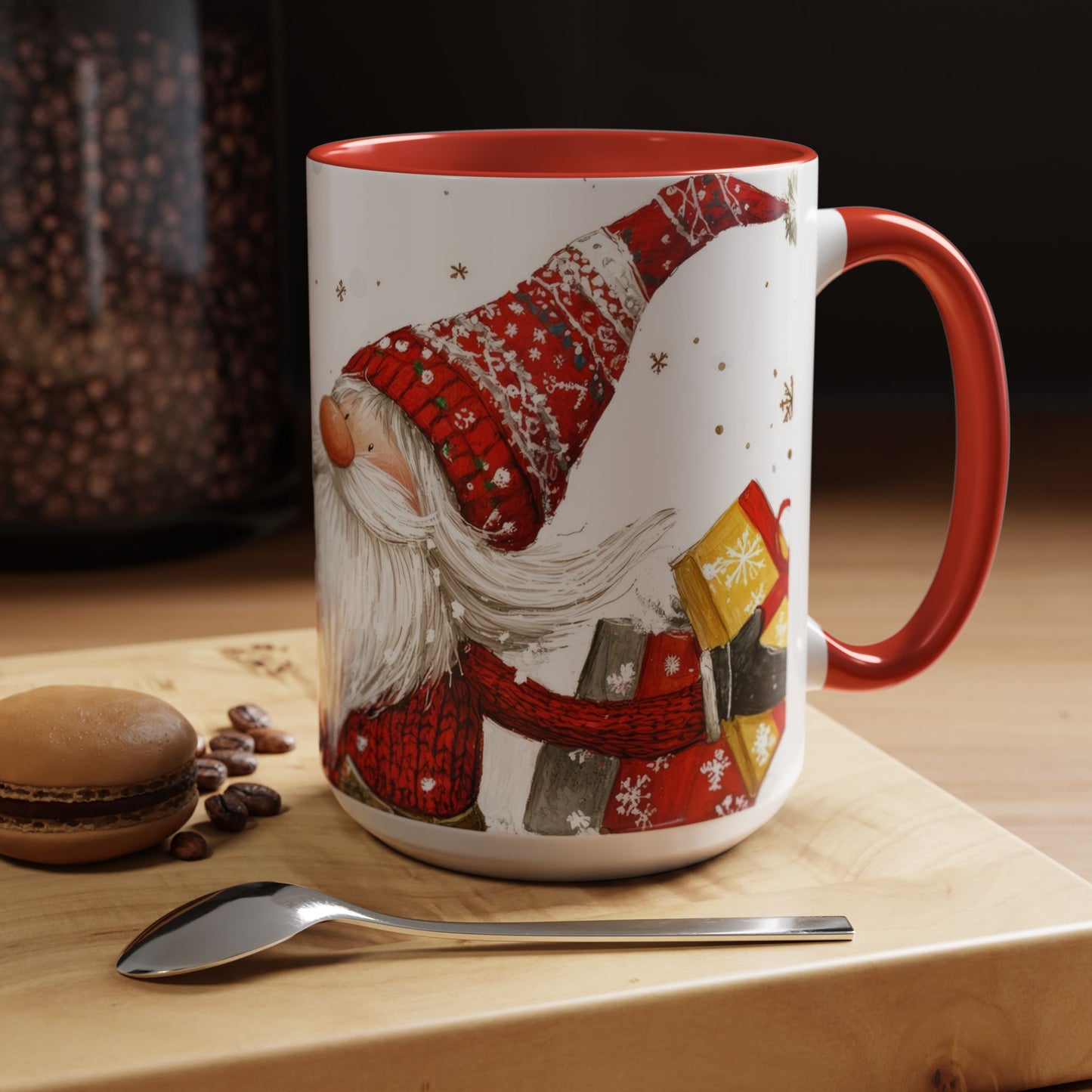 Santa Accent Mug (11oz & 15oz) Festive Holiday Drinkware