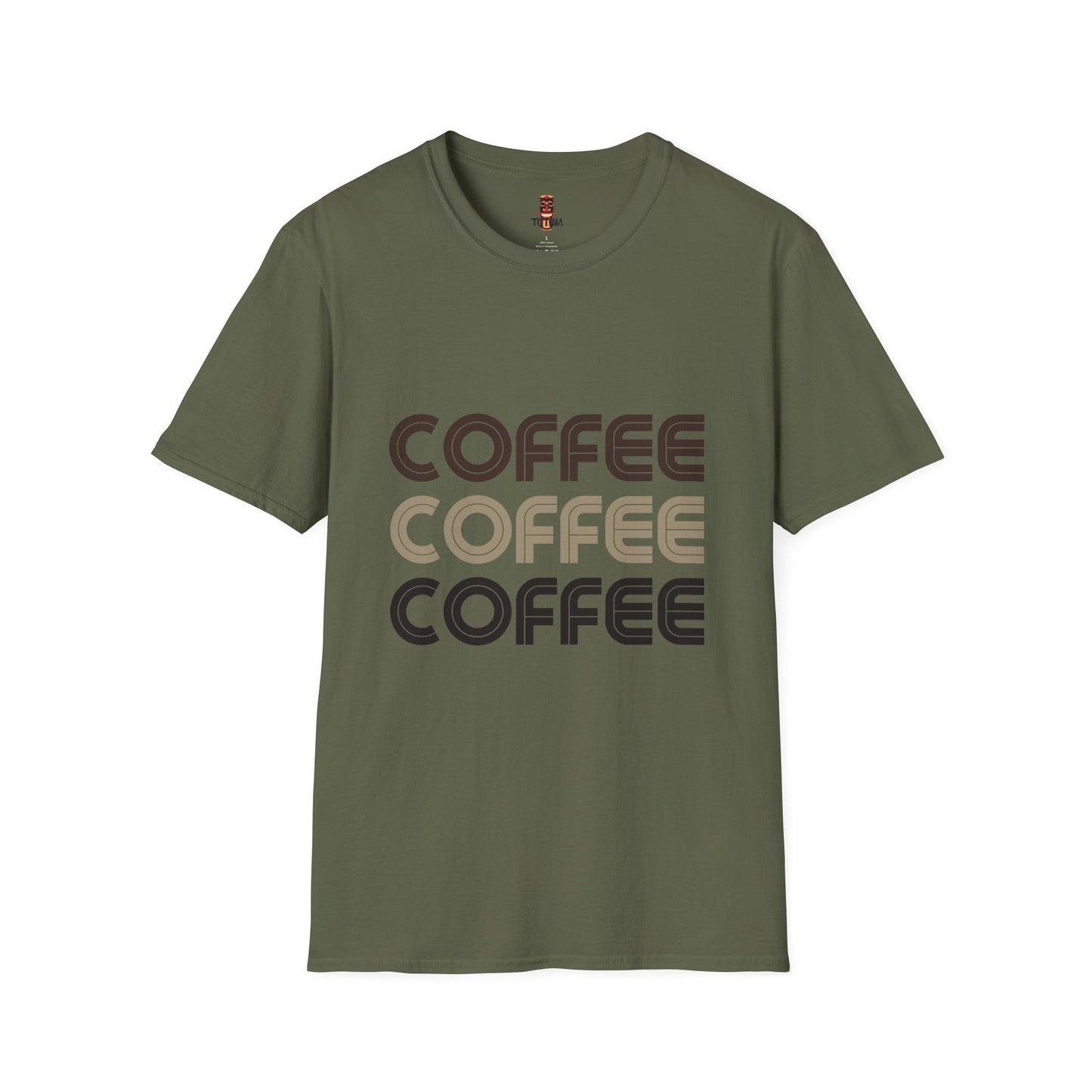 Coffee Repeat Tee — Retro Stacked "COFFEE" Graphic T-Shirt