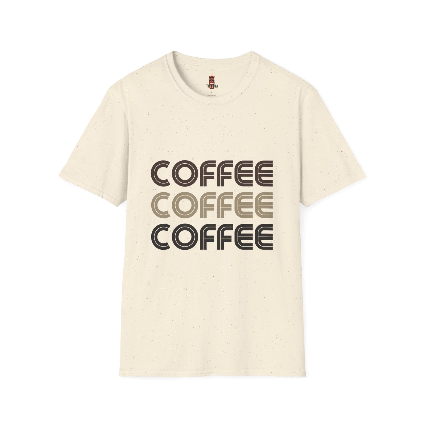 Coffee Repeat Tee — Retro Stacked "COFFEE" Graphic T-Shirt