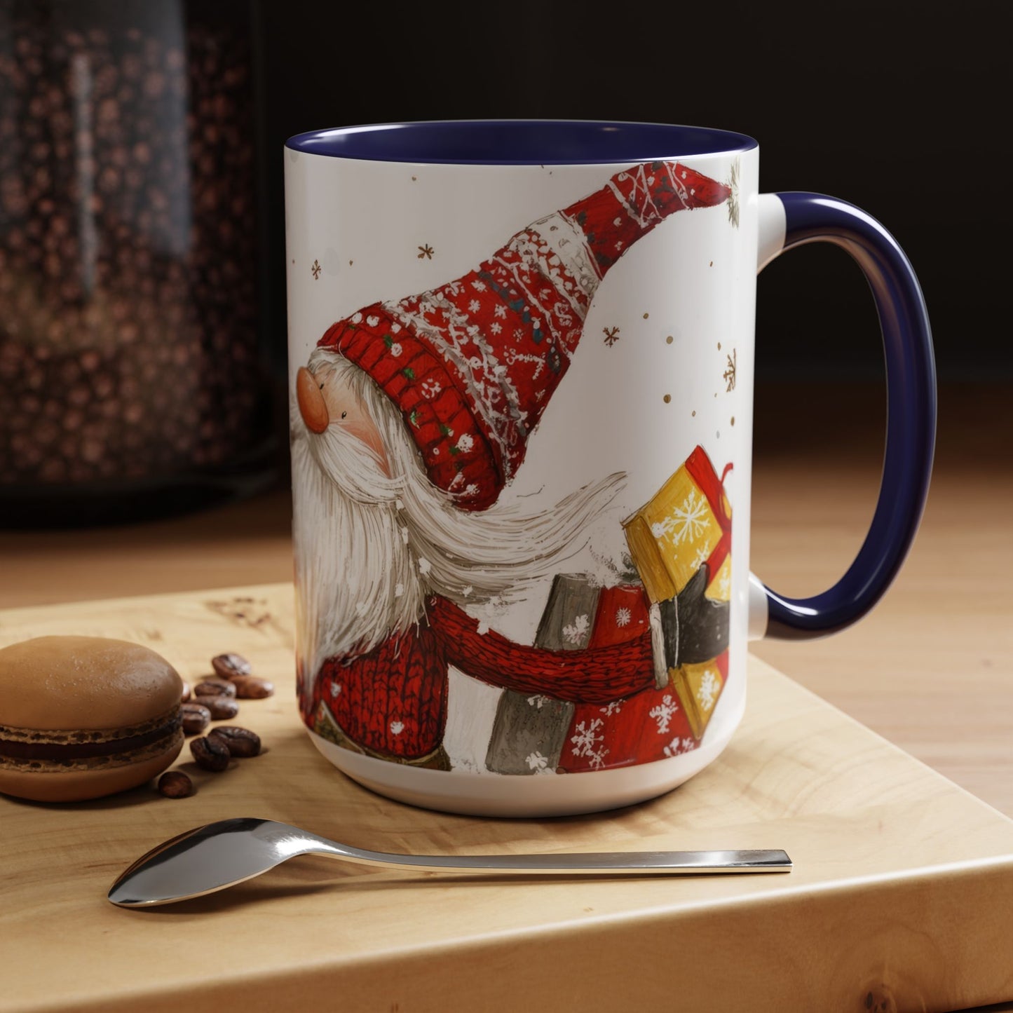 Santa Accent Mug (11oz & 15oz) Festive Holiday Drinkware