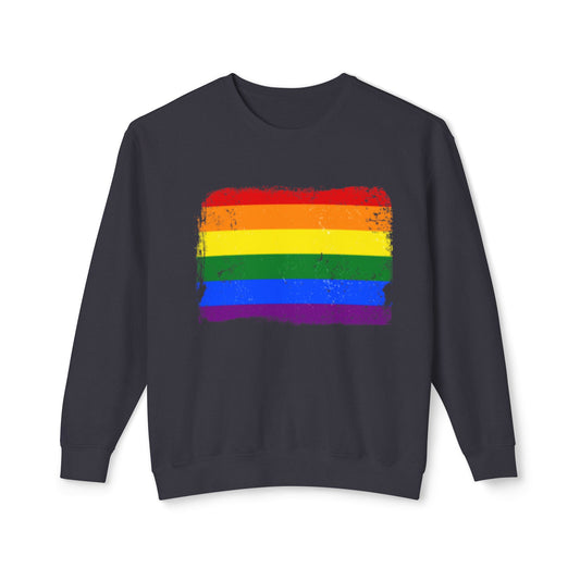 Unisex Distressed Rainbow Pride Crewneck Sweatshirt