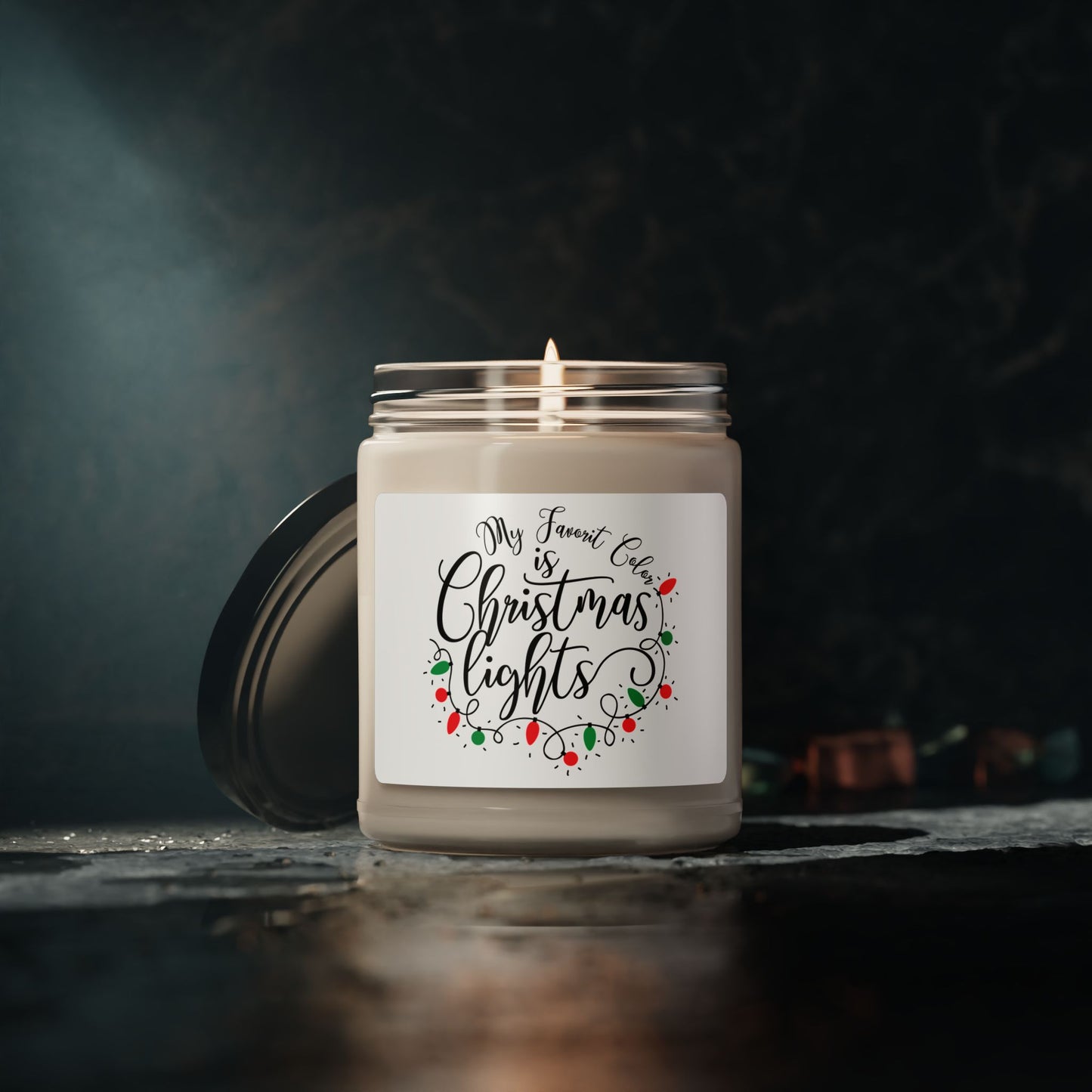 Soy Candle, Christmas Lights - 9oz Holiday Home Fragrance