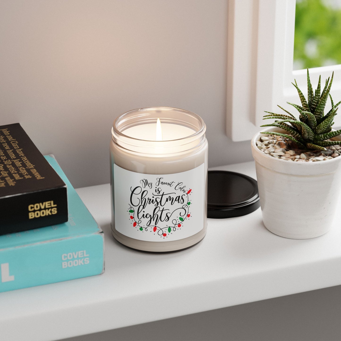 Soy Candle, Christmas Lights - 9oz Holiday Home Fragrance